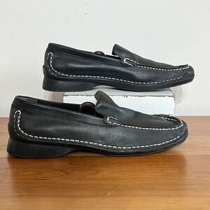 White Mountain Karma Mens Black Leather Moc Toe‎ Slip On Loafers Size 11M